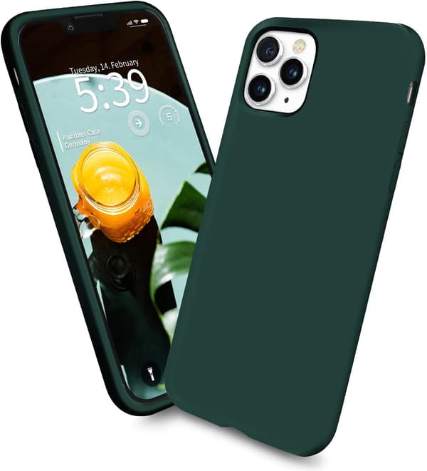 FODRAL TILL APPLE IPHONE 11 PRO MAX SKAL FLASKGRÖNT SILIKONBAKSIDA