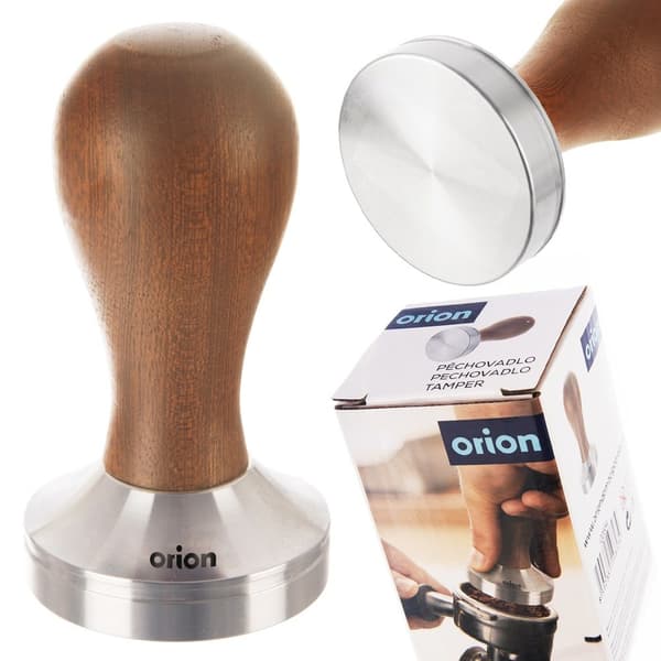 Stål och trä kaffetamper 5x9,5 cm