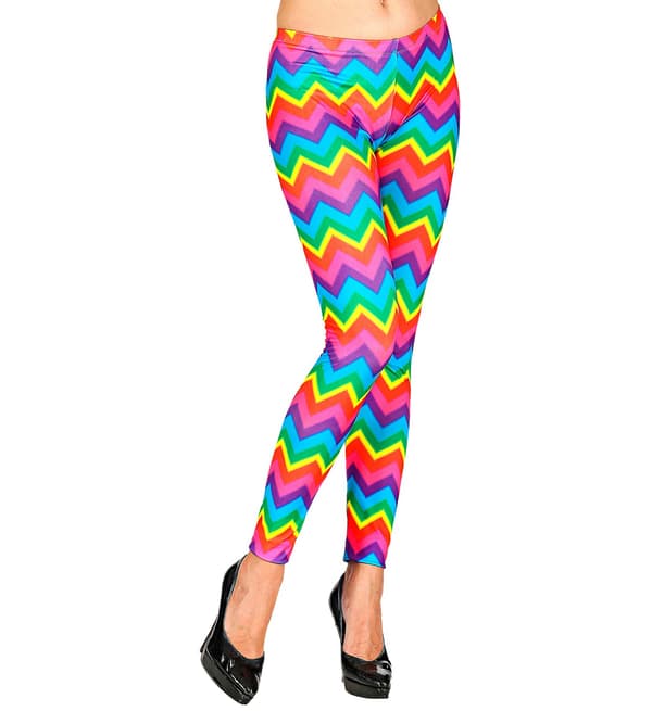 Leggingsit Värikkäät Neon-Disco 90s S/M