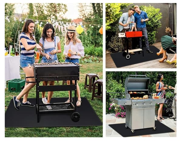 GRILLMATTA 152x102CM FLÄCKFRI OCH BRANDSÄKER TERRASSGRÄSMASKINSKYDD