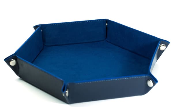Tärningsbricka i läder, sjöjungfru, hav, sammet, 23 cm