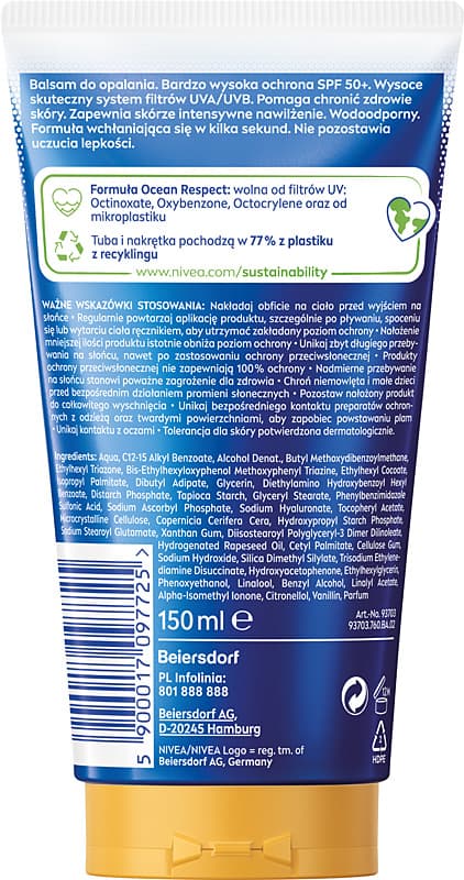 Nivea Sun kosteutava balsami Invisible Finish SPF50+ 150ml
