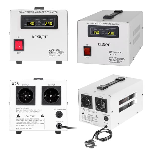 Spänningsregulator servomotor 230V 1000VA Kemot