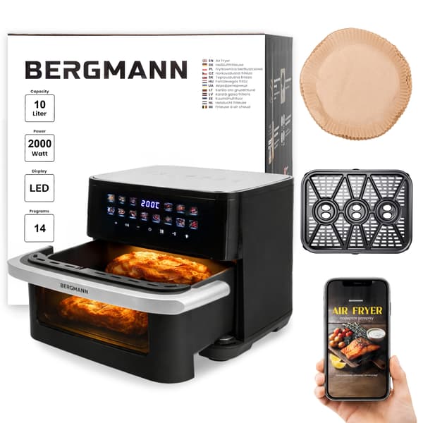 Bergmann YA 1 luftfryser 10L 2000W sort