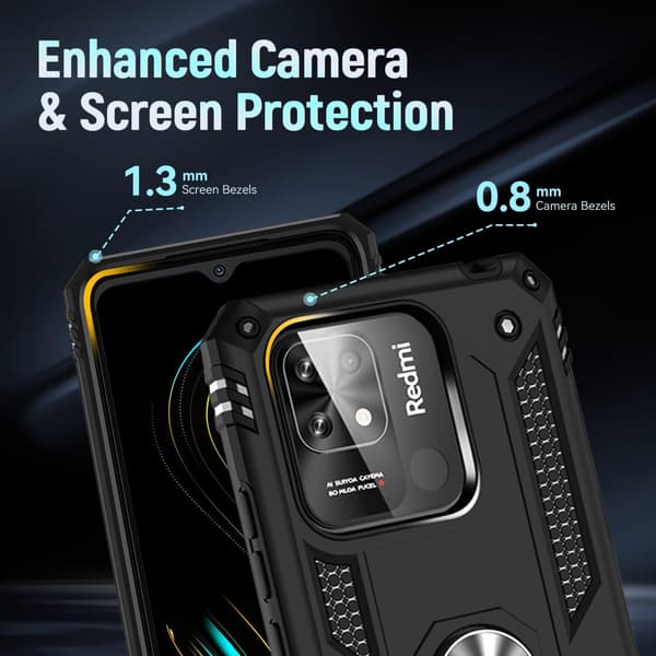 SORT ETUI TIL XIAOMI REDMI 10C/POCO C40 STATIV 220333QAG 220333QPG