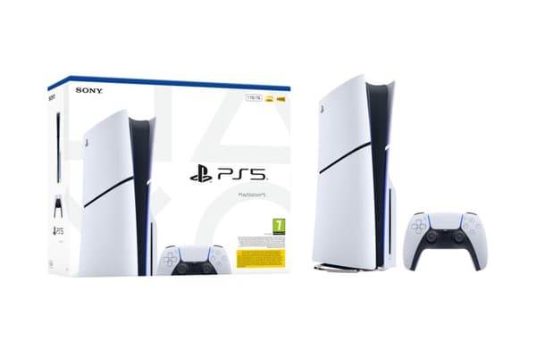 PlayStation 5 Slim-konsol 1TB E-chassis – hvid og sort