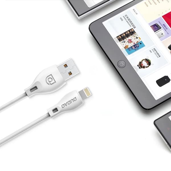 Dudao USB Typ C 2.1A 1m vit kabel (L4T 1m vit)