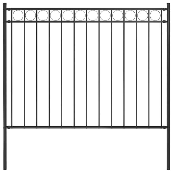 vidaXL stålhavehegn 1,81x1 m sort