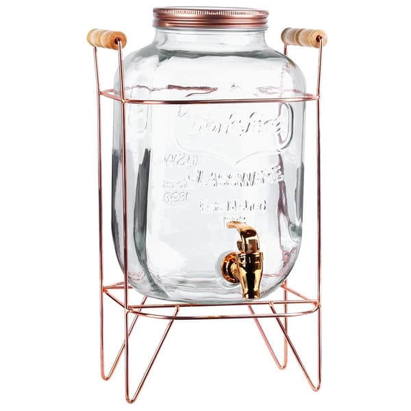 Drikkekrukke med hane og guldfod 5,5 l