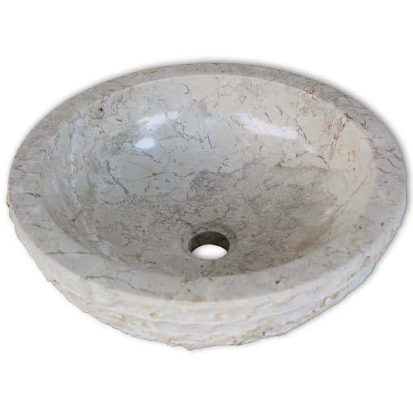 vidaXL marmorvask, 40 cm, cremefarvet