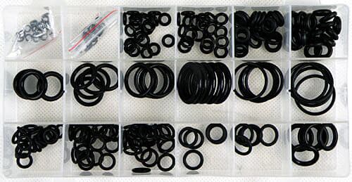 SILVER SET PACKNINGAR O-RINGAR 225 STYCKEN ORGANIZER SORTER