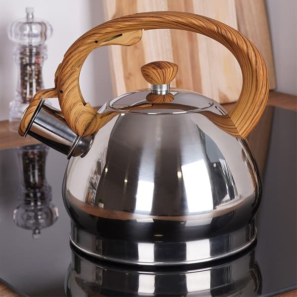 Stålkedel med fløjte sølv 1,5 l