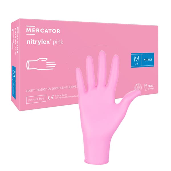 Nitriilikäsineet M pinkki Mercator Nitrylex Pink 100 kpl