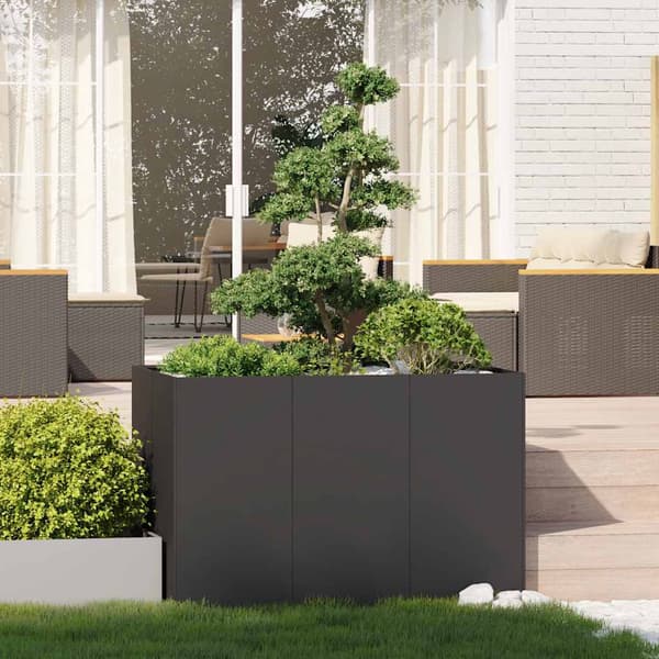 vidaXL urtepotte sort 120x80x80 cm stål