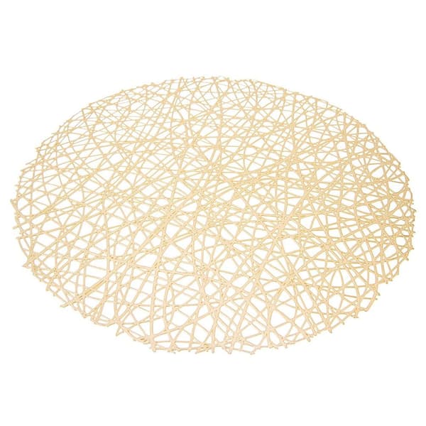 Gummi guld rund bordmåtte 39 cm