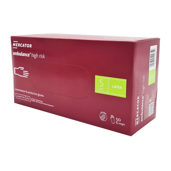 Latexhandsker S blå Mercator Ambulance High Risk 50 stk.