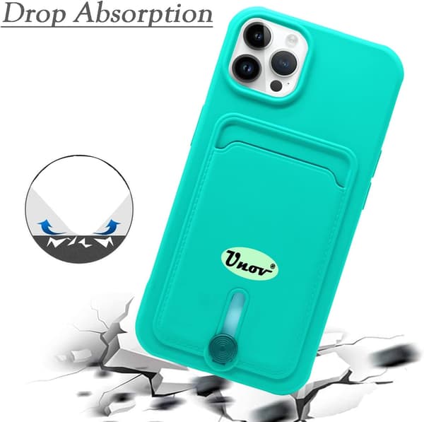 ETUI TIL APPLE IPHONE 14 PRO MAX 6,7" TURKIS SILIKONE + KORTSLUKKET