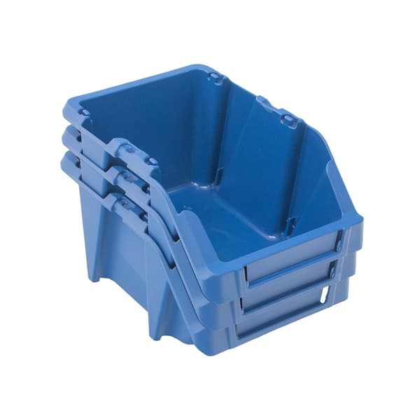 Mega-M lagerlåda plastlåda 200x300x130 mm blå 20-pack
