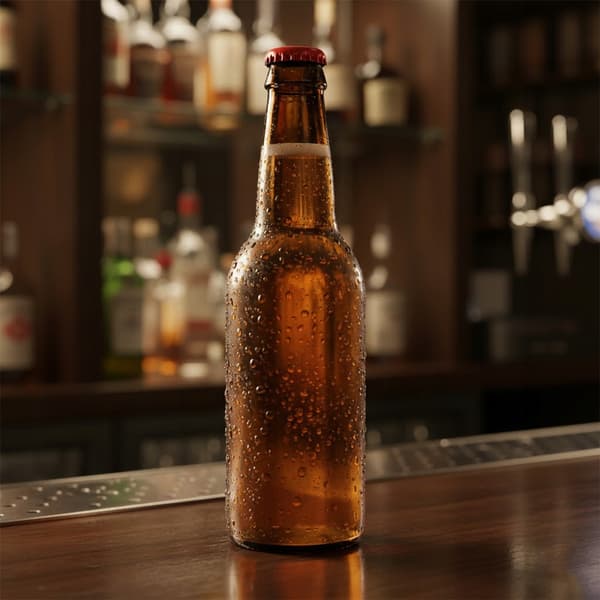 5x långhalsade glasflaskor 0,33L FÖR öl, cider, öl, mörkt glas 330ML