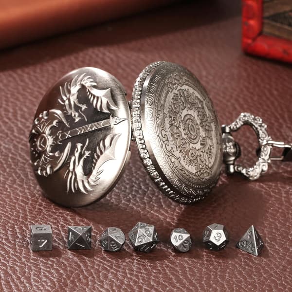 Metal Terning Halskæde K20 Æske til Mini Terning Sæt - Dragon's Treasury