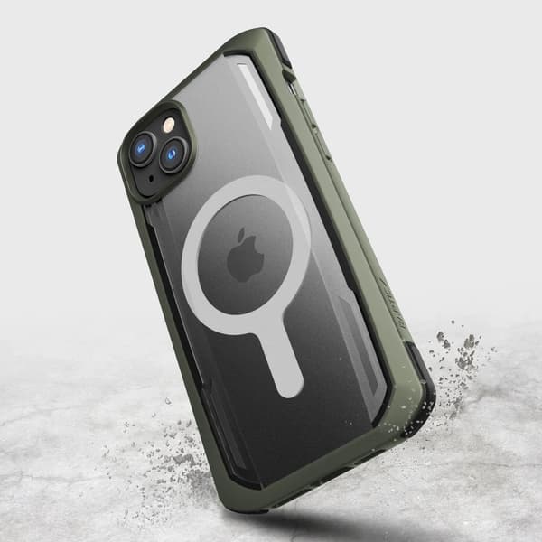 Raptic X-Doria Secure Case iPhone 14 med MagSafe-skyddsskal grönt