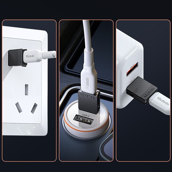 MCDODO ADAPTER USB-A TIL USB-C TIL USB HURTIGOPLADNING 5A OTG