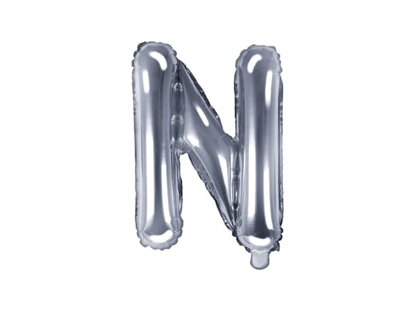 Folieballong Bokstav N 35cm silver 1 st.