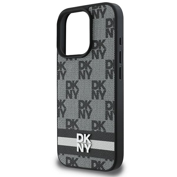 DKNY DKHCP16XPCPTSSK iPhone 16 Pro Max6,9 sort/sort hårdt cover med ternet mønster og trykte striber