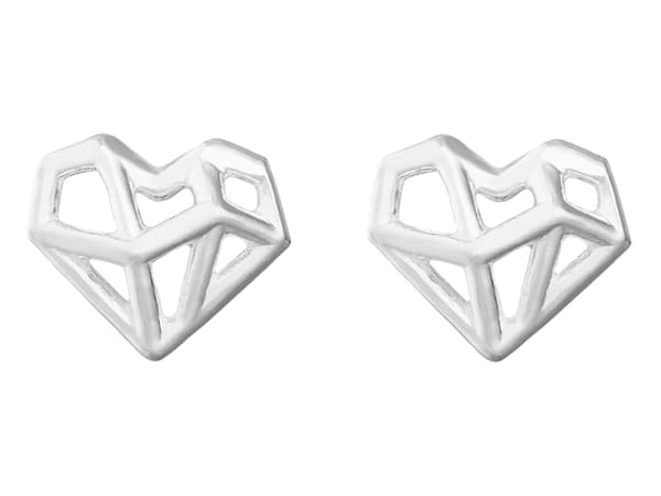 Sølv Hjerte Øreringe Origami Hjerter Dame Hjerte Øreringe