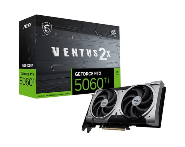 MSI RTX 5060 Ti 16G VENTUS 2X OC PLUS Grafikkort