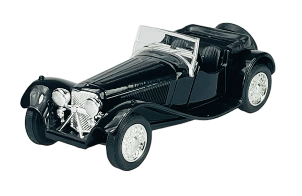 Welly VANHA timer SS Jaguar 100 ILMAN kattoa musta 1:34 98876