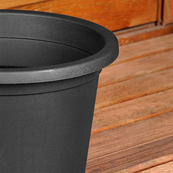 plastik havepotte sort rund 27,5 cm