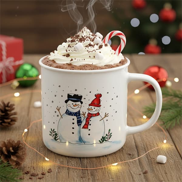 Keramisk mugg snöman 470 ml