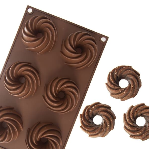 Brun silikone muffinform 28x17x3 cm