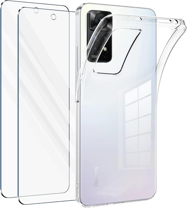 ETUI TIL REDMI NOTE 11 PRO/ REDMI NOTE 11 PRO+ 2X TRANSPARENT GLAS