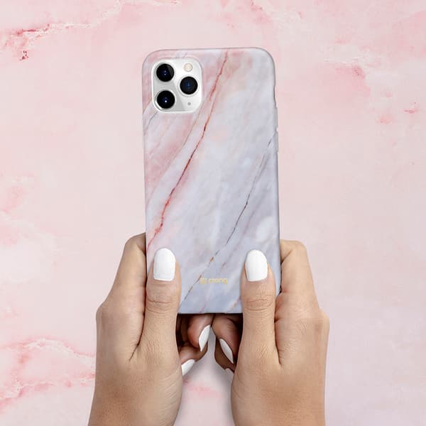 Crong Marmor Etui - iPhone 11 Pro Etui (Pink)