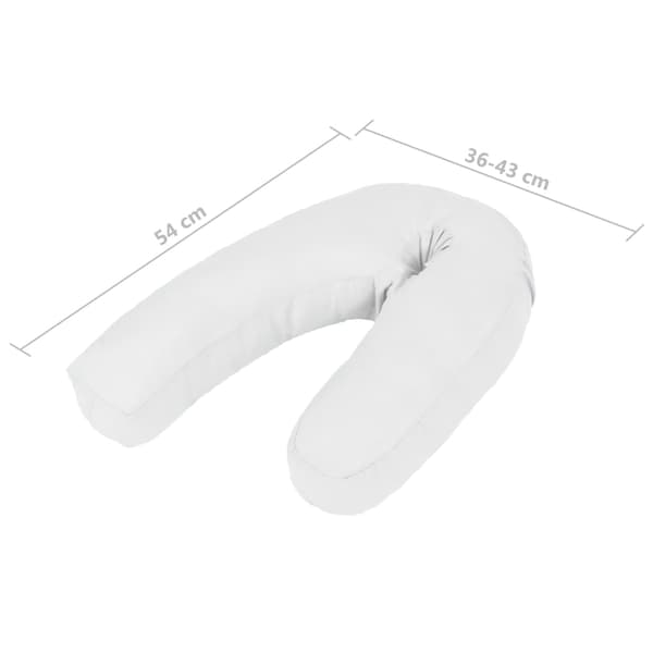 vidaXL J-formad graviditetskudde, 54x(36-43) cm, vit
