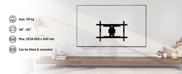 ISY ITV-3600 TV-teline Musta-harmaa