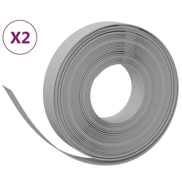 vidaXL havekant, 2 stk., grå, 10 m, 10 cm, polyethylen