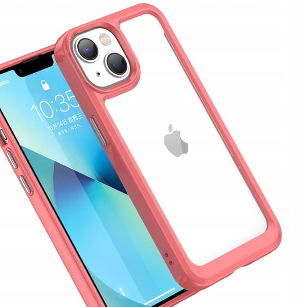 Hårdt cover til iPhone 14 med gelramme, rødt – Outer Space-cover