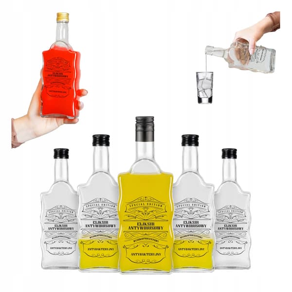 50x MOONLIGHT FLASKER MED PRINT ANTIVIRUS ELIXIR 0,5 l til vodka