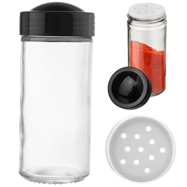 Krydderibeholder med si glas sort 100 ml