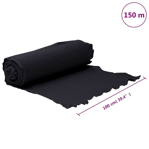vidaXL geotekstil, sort, 1x150 m, polyesterfiber