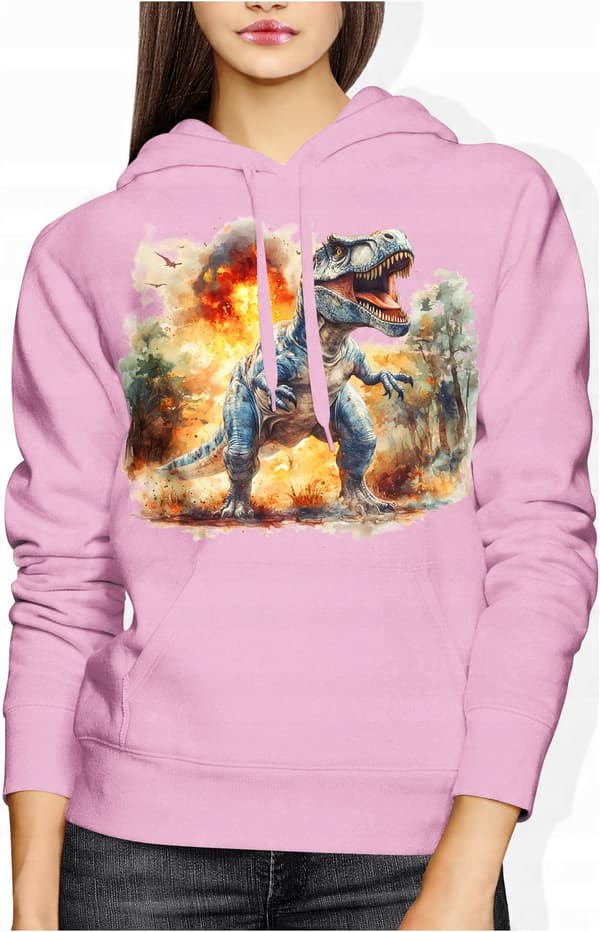 DINOSAUR DAME SWEATSHIRT I BOMULD MED DINOSAURPRINT TIL DAME M