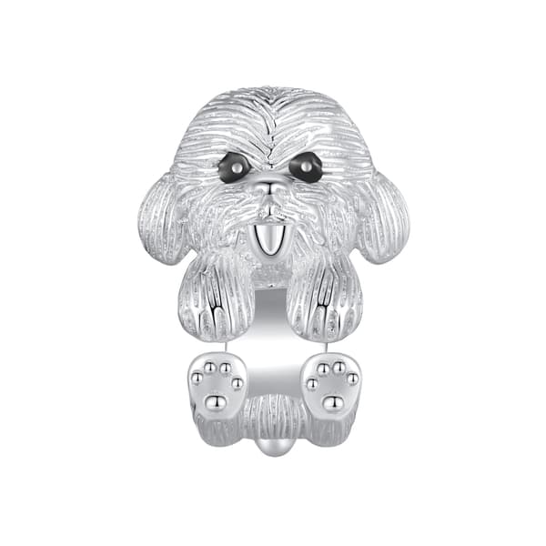 Malteserhund Silver Charm Pärlor för Armband
