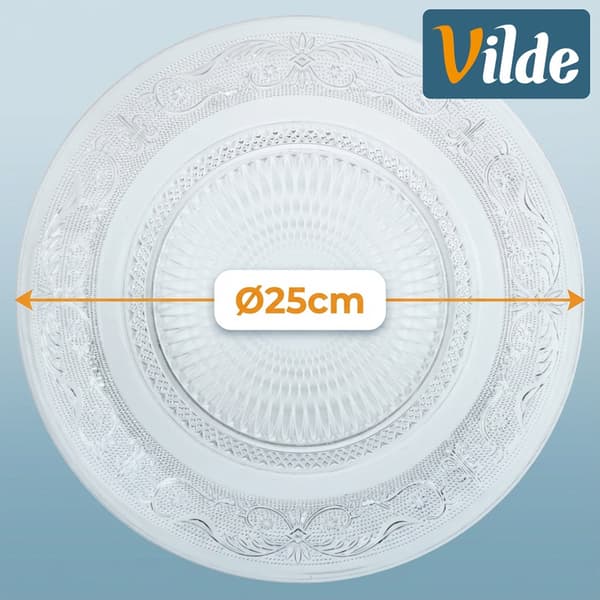 Middagstallrik grund glas serveringsfat 25 cm