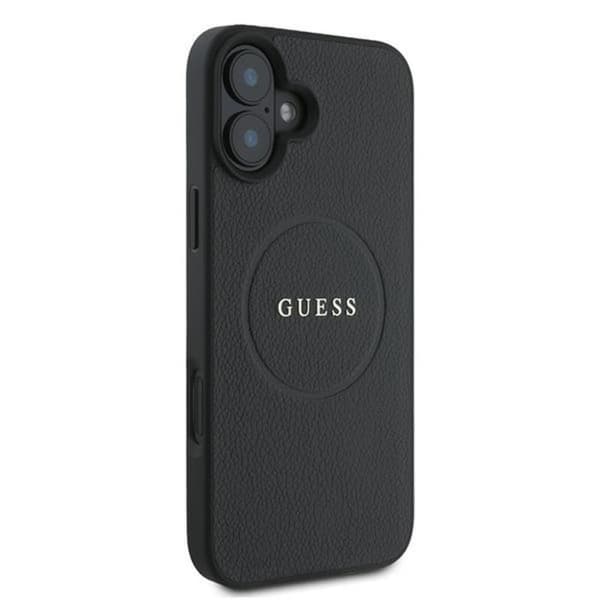 Guess Grained Ring MagSafe - iPhone 16 Plus-skal (svart)