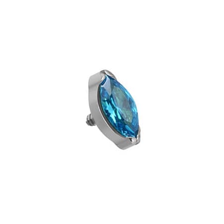 Titan droppformad mutter med blå zirkon - silver - TNA-107 1,2 mm