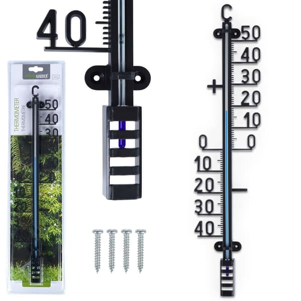 Ulkoilma lämpömittari musta 41 cm
