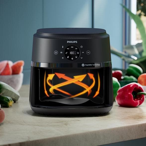 Philips Ovi NA231/00 luftfritter med vindue 6,2 l 13 programmer sort